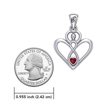 Gemstone Elegance Eternal Goddess Love Sterling Silver Immortal Love Pendant with Chain by Peter Stone TSE880 - Jewelry